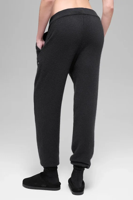 Wool Cashmere High-Waist New Class Jogger - Zwart