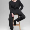 Wool Cashmere High-Waist New Class Jogger - Zwart