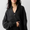 Wool Cashmere New Class 1/4 Zip-trui - Zwart