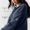 Wool Cashmere New Class Hoodie met volledige ritssluiting - Navy
