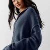 Wool Cashmere New Class Hoodie met volledige ritssluiting - Navy