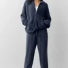 Wool Cashmere New Class Hoodie met volledige ritssluiting - Navy