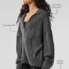 Wool Cashmere New Class Hoodie met volledige ritssluiting - Platinum Grey