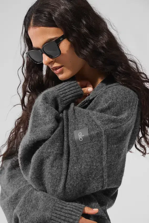Wool Cashmere New Class Hoodie met volledige ritssluiting - Platinum Grey