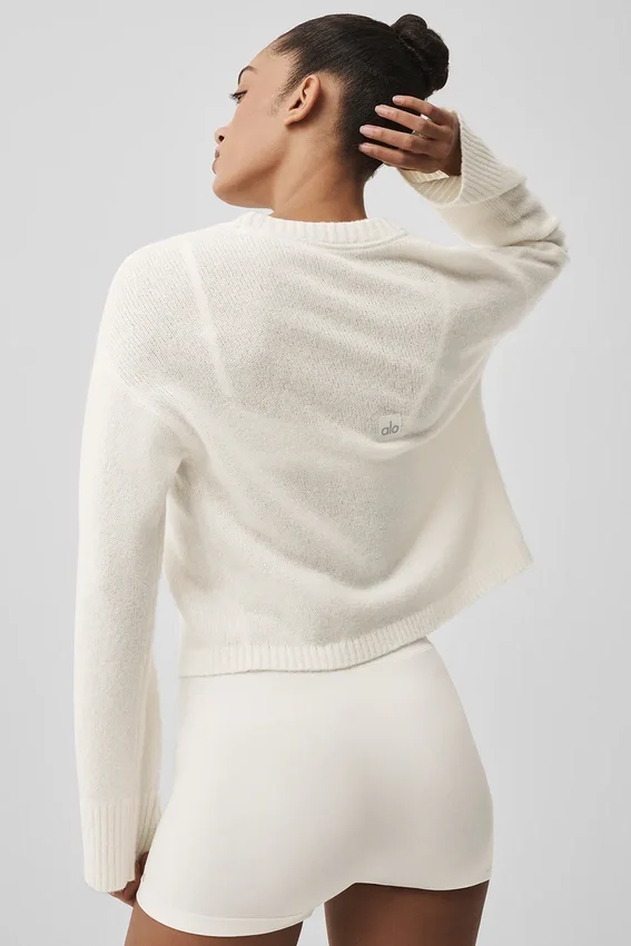 Wool Cashmere New Class Tie Cardigan - Ivoor