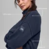 Wool Cashmere New Class trui met 1/4 rits - Navy