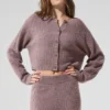 Zacht kasjmier vest met wafelstructuur - Mushroom Heather