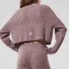 Zacht kasjmier vest met wafelstructuur - Mushroom Heather