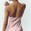 Zijden glanzende slipjurk – Pink Champagne