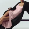 Zijden glanzende slipjurk – Pink Champagne