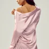 Zijden Luminous overhemd - Roze champagne
