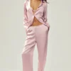 Zijden Luminous overhemd - Roze champagne